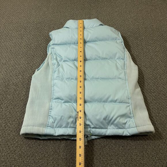 Gap Winter Puffer Vest Women Size S Light Blue Polyester Full Button Zip Pockets - Picture 8 of 10